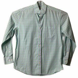Southern Pines Shirt Men M Green Purple White Squa